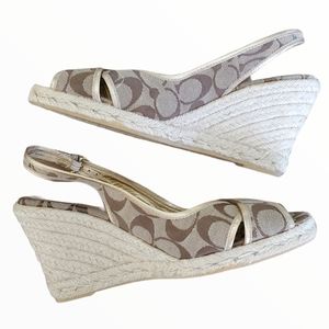 Coach Kara Signature Logo Espadrille Wedges